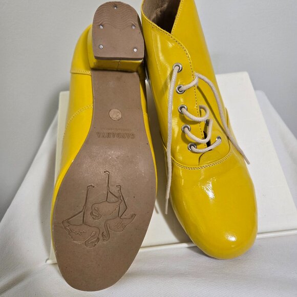 Yellow leather ankle boots size 6 - Picture 4 of 4